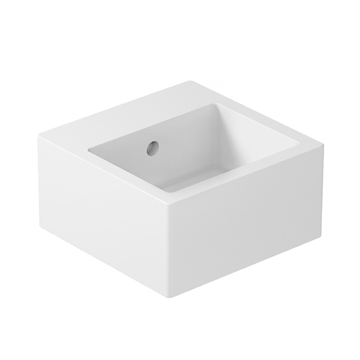 Lille firkanten 30 x 30 håndvask til placering på væg i porcelæn